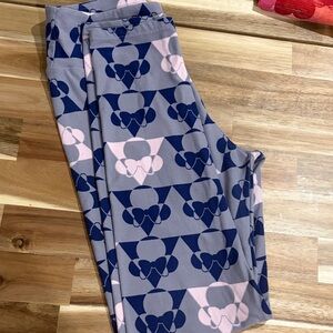 LuLaRoe Disney Collection Blue and Pink Minnie Mouse Patterned Leggings